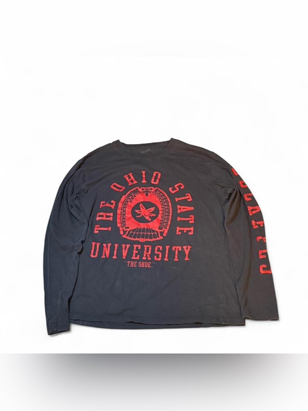 The Ohio State University Men's Long-Sleeve Crewneck Shirt - Black/Red
